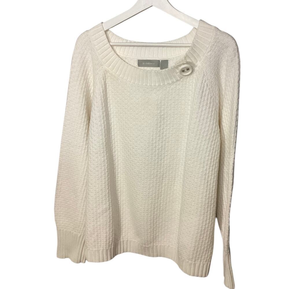 Liz claiborne knit sweater boat neck women’s 3x white